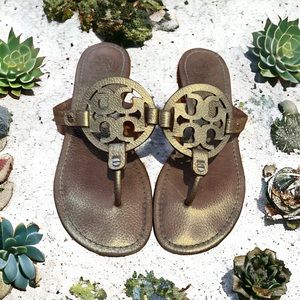 Tory Burch sandals metallic gold